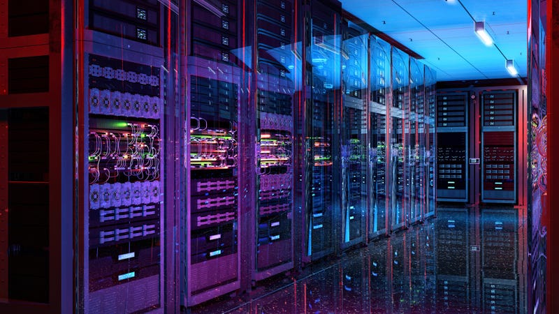 Data center server racks - stock photo