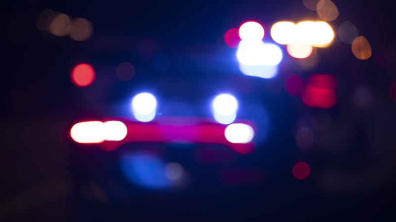 Abstracted police lights - stock photo