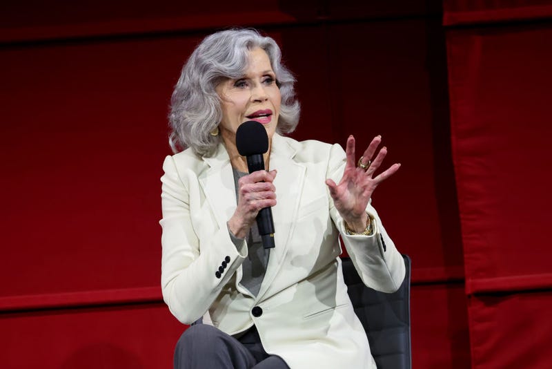 Jane Fonda speaks onstage during A Conversation On Climate Change And Activism With Jane Fonda And Dr. Naomi Oreskes at Academy Museum of Motion Pictures on April 19, 2024 in Los Angeles, California.