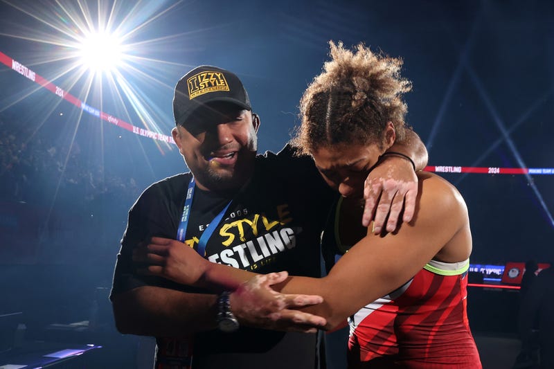 Kennedy Blades and coach Israel Martinez
