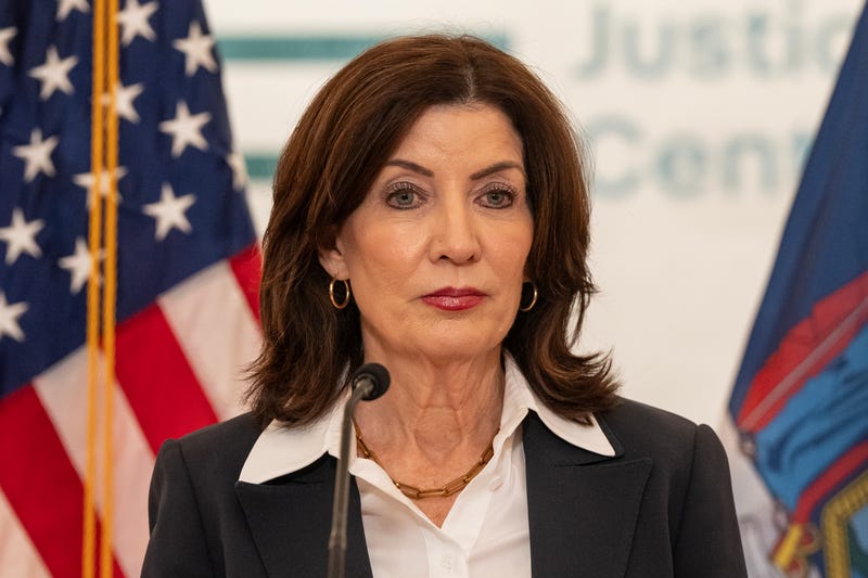 Governor Kathy Hochul speaks during announcement on inclusion of money for Mental Health and Public Safety Budget for fiscal year 2025 at Midtown Community Justice Center