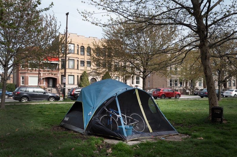 homeless camp in Humboldt Park