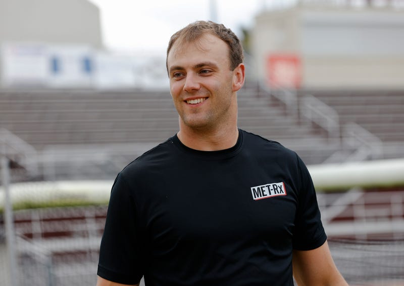 Brock Bowers, University of Georgia tight end, trains in his hometown on April 24, 2024 in Napa, California.