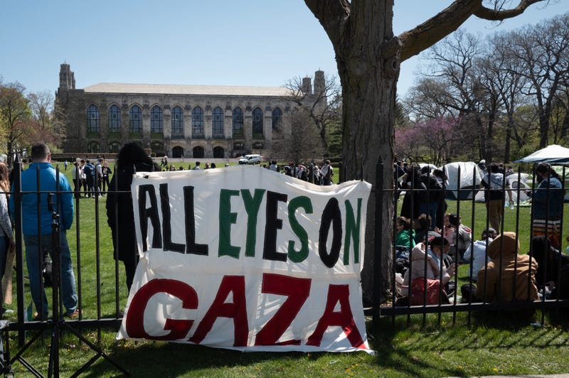 Students gather on Northwestern Campus