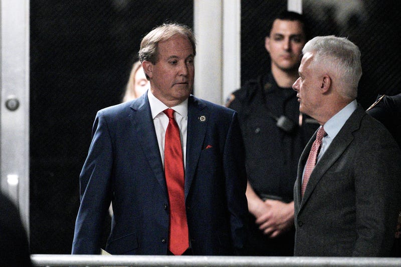 Texas Attorney General Ken Paxton arrives at court during former U.S. President Donald Trump's trial for allegedly covering up hush money payments at Manhattan Criminal Court on April 30, 2024, in New York City.