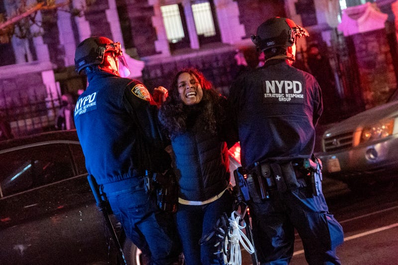 Police arrest protesters during pro-Palestinian demonstrations at The City College Of New York (CUNY) on April 30, 2024
