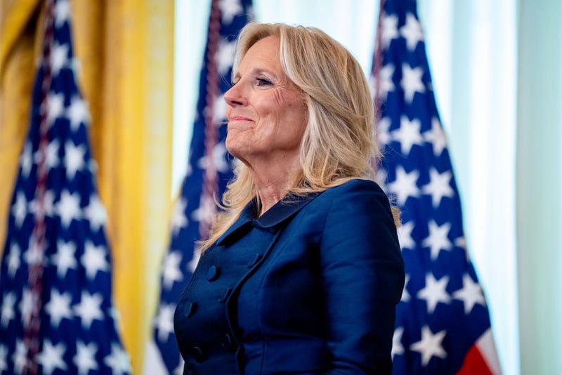 First lady Jill Biden attends a World War I remembrance event in the East Room of the White House on May 7, 2024 in Washington, DC.