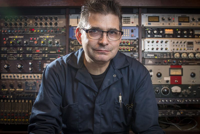 Music engineer Steve Albini in his Chicago studio in 2014. Albini, who produced albums by Nirvana, the Pixies and PJ Harvey, died Tuesday, May 7, 2024, at age 61.