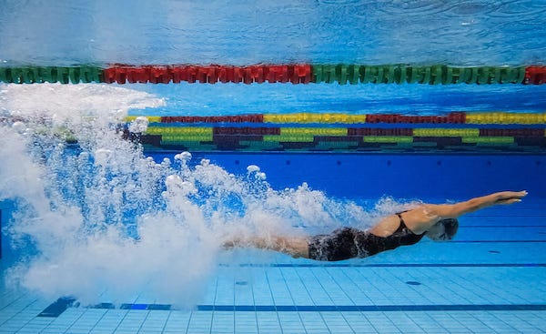 Female swimmer underwater