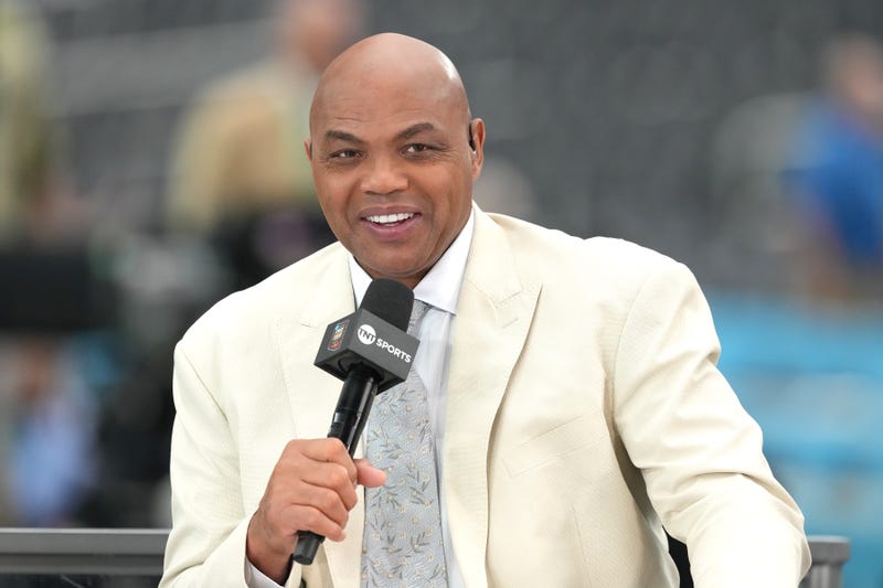 Basketball analyst Charles Barkley on air before the National Championship game between the Purdue Boilermakers and the Connecticut Huskies at State Farm Stadium on April 8, 2024, in Glendale, Arizona.