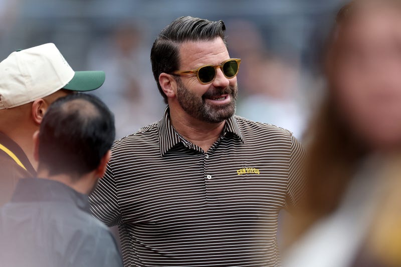 CEO Erik Greupner of the San Diego Padres looks on prior to a game against the Los Angeles Dodgers during the inning of a game at Petco Park on May 11, 2024 in San Diego, California