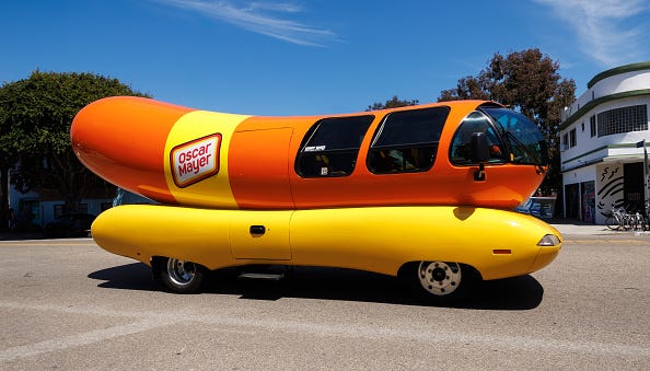 The Oscar Mayer Wienermobile Visuals on April 15, 2024 in Los Angeles, California. 