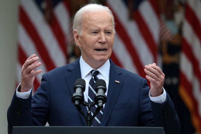 U.S. President Joe Biden announces increased tariffs on Chinese products to promote American investments and jobs in the Rose Garden of the White House on May 14, 2024 in Washington, DC.
