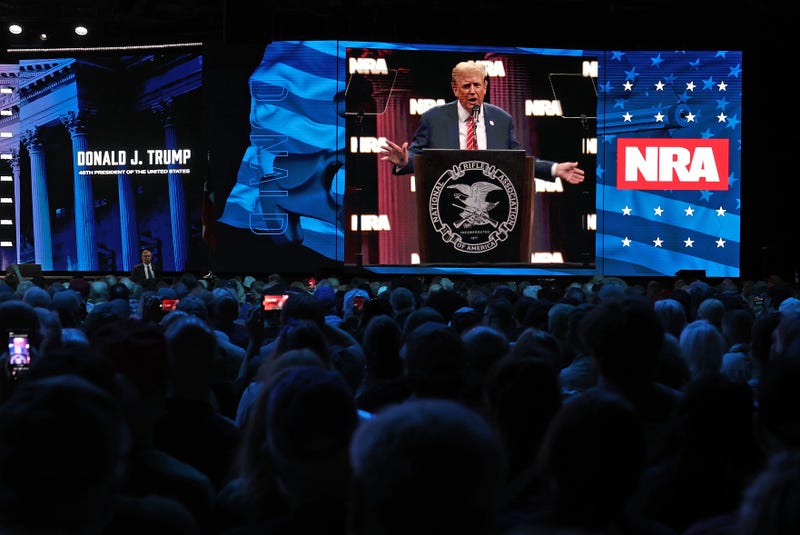 Former U.S. President Donald Trump speaks during the NRA ILA Leadership Forum at the National Rifle Association (NRA) Annual Meeting & Exhibits at the Kay Bailey Hutchison Convention Center on May 18, 2024, in Dallas, Texas.