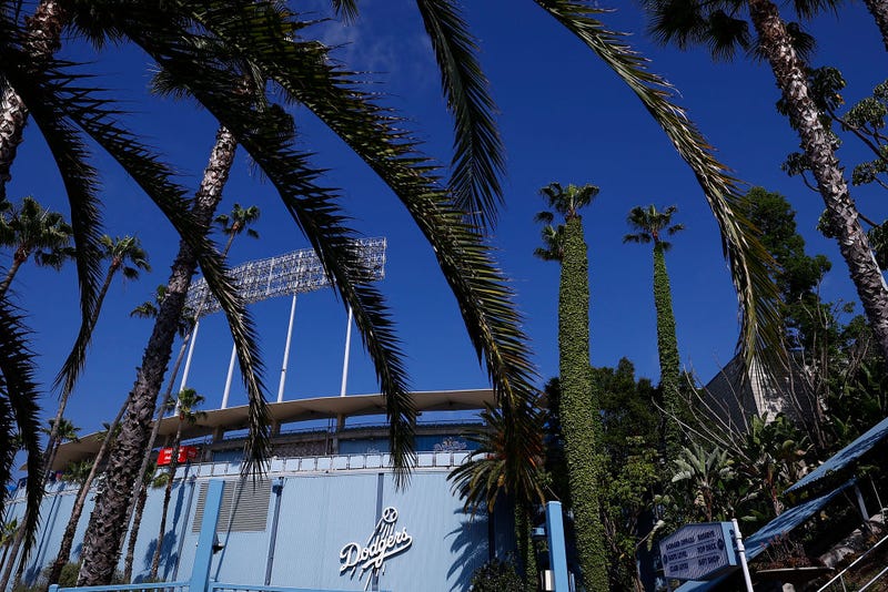 A general view of Dodger Stadium before a game between the Cincinnati Reds and the Los Angeles Dodgers on May 18, 2024 in Los Angeles, California. 