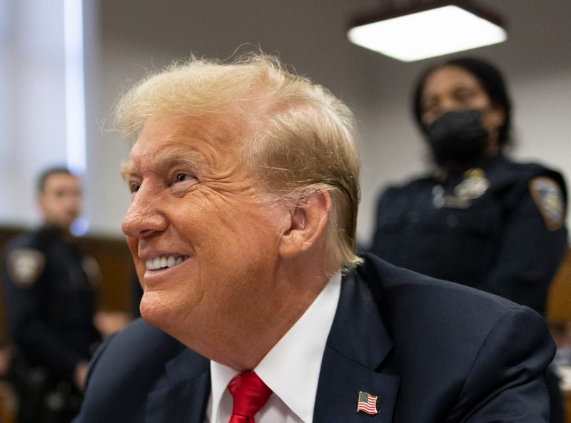 Former U.S. President Donald Trump appears for his hush money trial at Manhattan Criminal Court on May 28, 2024 in New York City. Closing arguments are set to begin in former U.S. President Trump's hush money trial. The former president faces 34 felony counts of falsifying business records in the first of his criminal cases to go to trial.