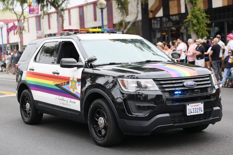 WEST HOLLYWOOD, CALIFORNIA - JUNE 02: Los Angeles Sheriff Department at the 2024 WeHo Pride Parade on June 02, 2024 in West Hollywood, California.