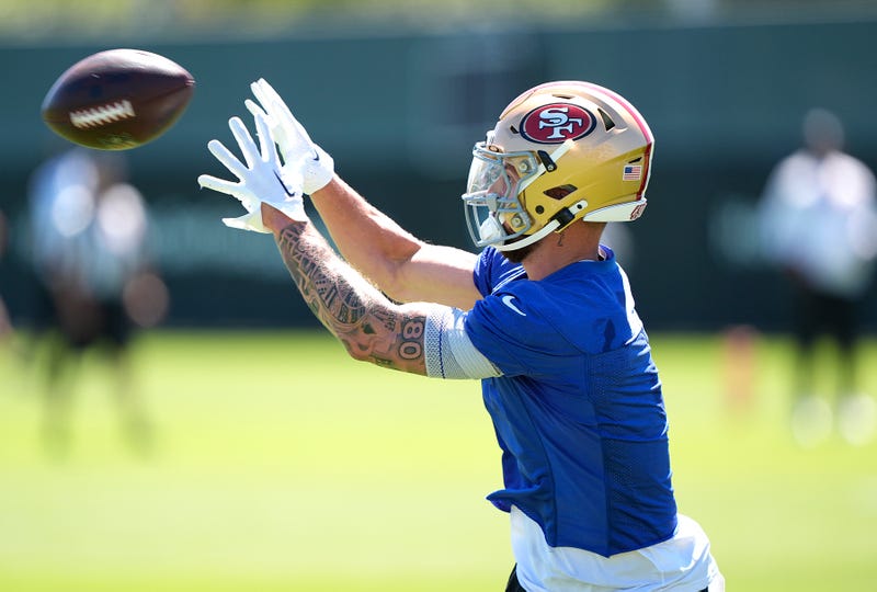 SANTA CLARA, CALIFORNIA - JUNE 05: Ricky Pearsall #14 of the San Francisco 49ers works out during mini camp on June 05, 2024 in Santa Clara, California.