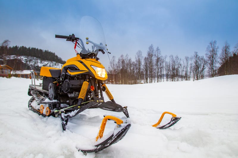 Stock image of a snowmobile