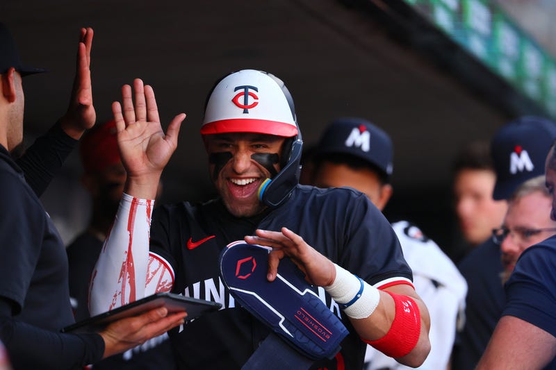 Royce Lewis #23 of the Minnesota Twins celebrates during a game against the Colorado Rockies at Target Field on June 10, 2024 in Minneapolis, Minnesota. The Minnesota Twins defeated the Colorado Rockies 5-0.