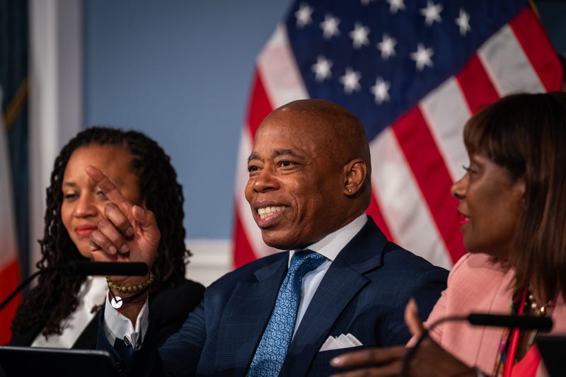 Mayor Eric Adams holds a press conference at City Hall on June 11, 2024