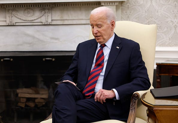 U.S. President Joe Biden participates in a meeting with NATO Secretary General Jens Stoltenberg in the Oval Office of the White House on June 17, 2024 in Washington, DC.