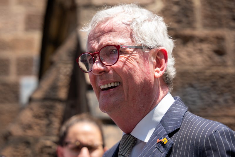 New Jersey Governor Phil Murphy speaks to the media after signing an executive order for a new clemency program that will pardon thousands of people as Newark and the nation celebrates Juneteenth on June 19, 2024.