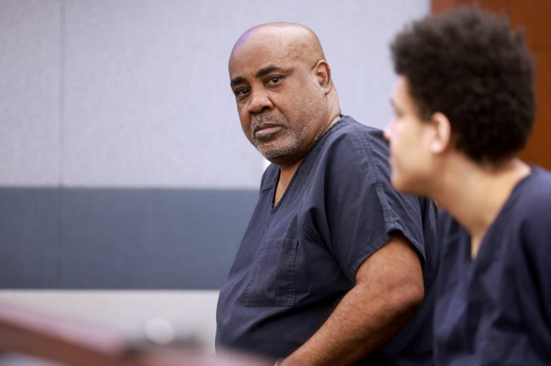 Duane "Keffe D" Davis, who is accused of orchestrating the 1996 slaying of hip-hop icon Tupac Shakur, attends a hearing on June 25, 2024 at the Regional Justice Center in Las Vegas, Nevada.
