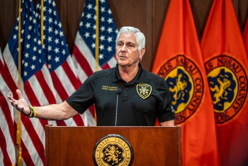 Nassau County Executive Bruce Blakeman in Mineola, New York, during a press conference at county facilities, June 24, 2024.