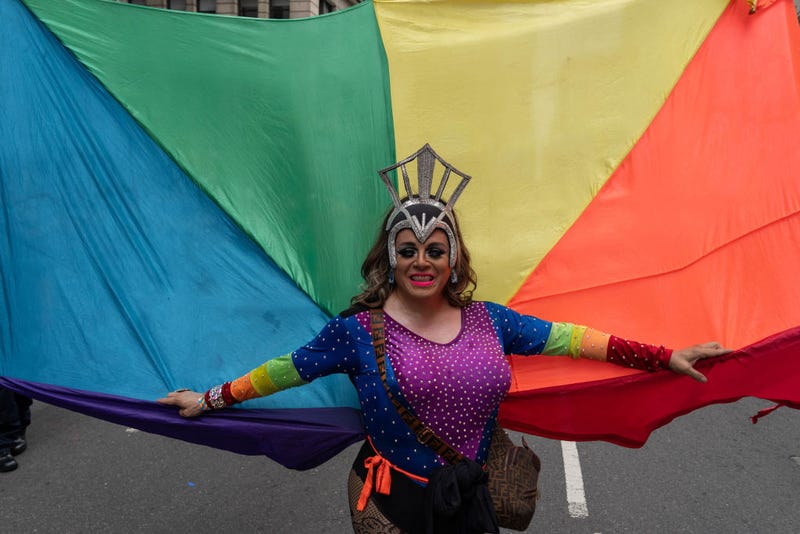 People participate in the New York City Pride March on June 30, 2024, in New York City.