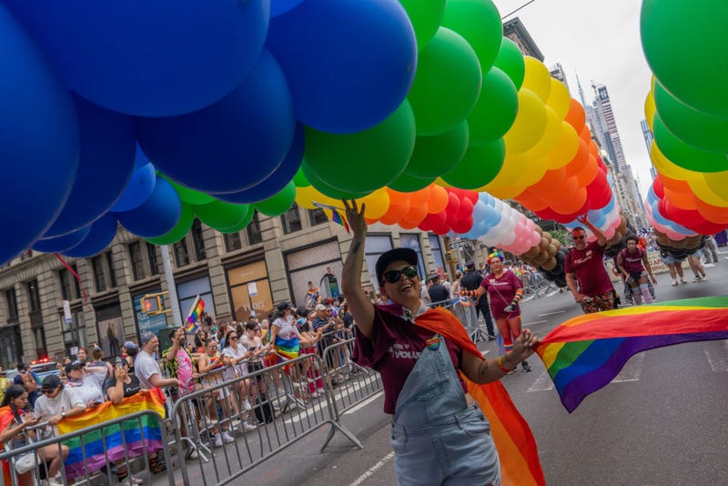 People participate in the New York City Pride March on June 30, 2024, in New York City.