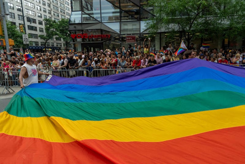 People participate in the New York City Pride March on June 30, 2024, in New York City.