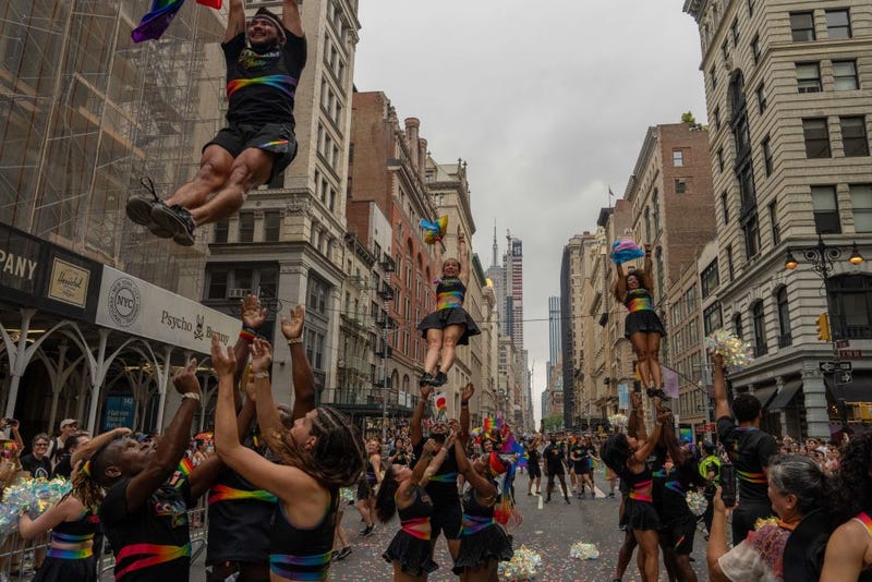 People participate in the New York City Pride March on June 30, 2024, in New York City.