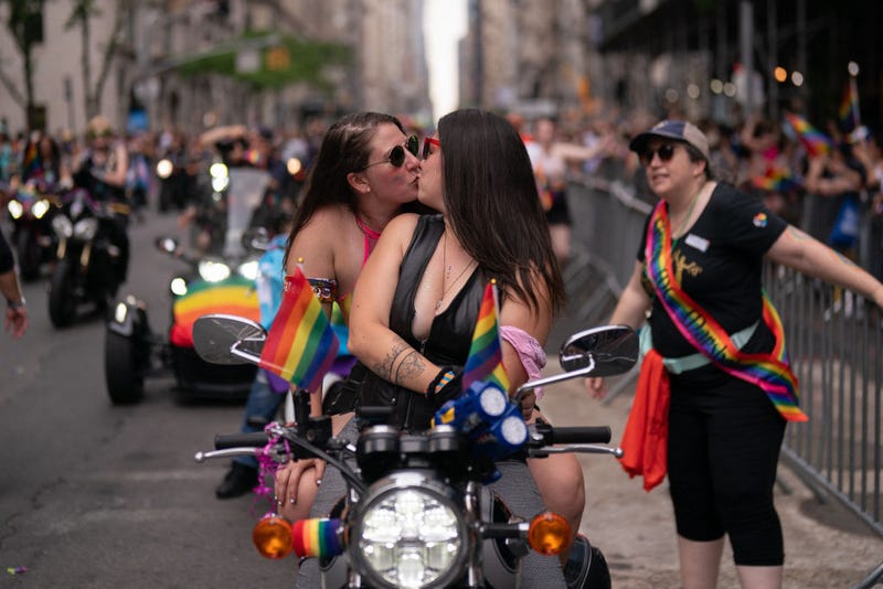 People participate in the New York City Pride March on June 30, 2024, in New York City.