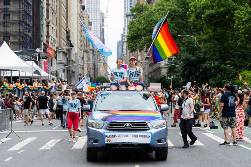 People participate in the New York City Pride March on June 30, 2024, in New York City.