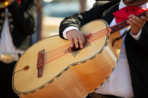 Close up of a guitarron, Mariachi band instrument