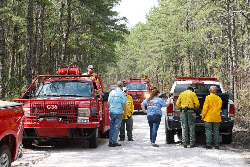 A wildfire burning in New Jersey's Wharton State Forest began on July 5, 2024.