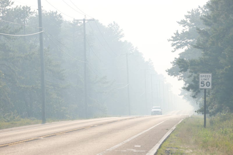 The wildfire burns in Wharton State Forest on July 5, 2024