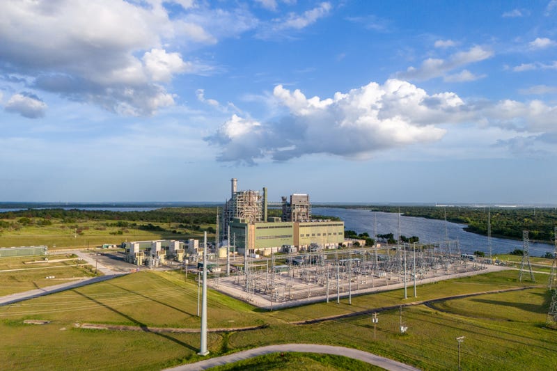 In an aerial view, the Decker Creek Power Station is shown on July 3, 2024, in Austin, Texas.
