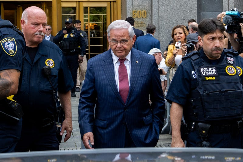 U.S. Sen. Bob Menendez (D-NJ) exits Manhattan federal court on July 16, 2024 in New York City.