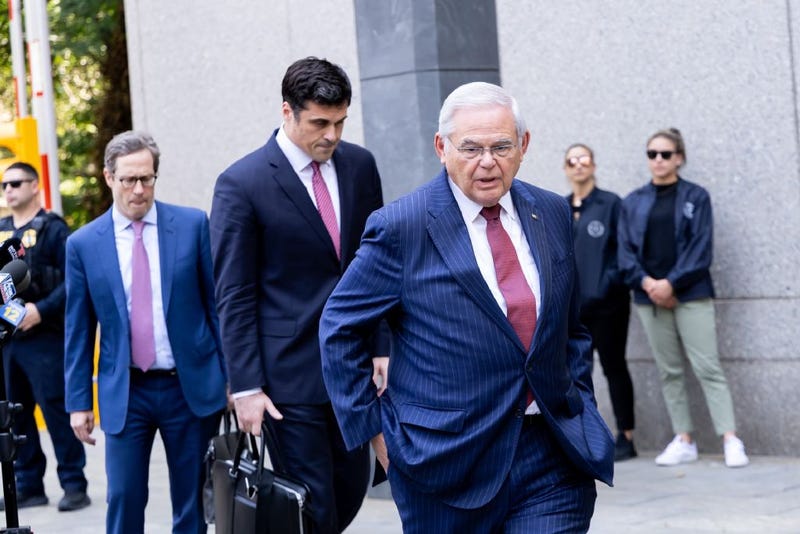 Former New Jersey Sen. Bob Menendez is seen leaving Manhattan federal court on July 16, 2024 in New York City.