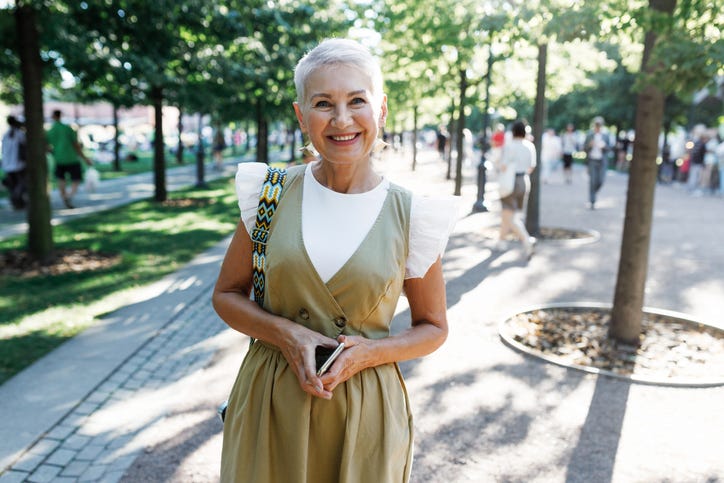 Happy senior woman