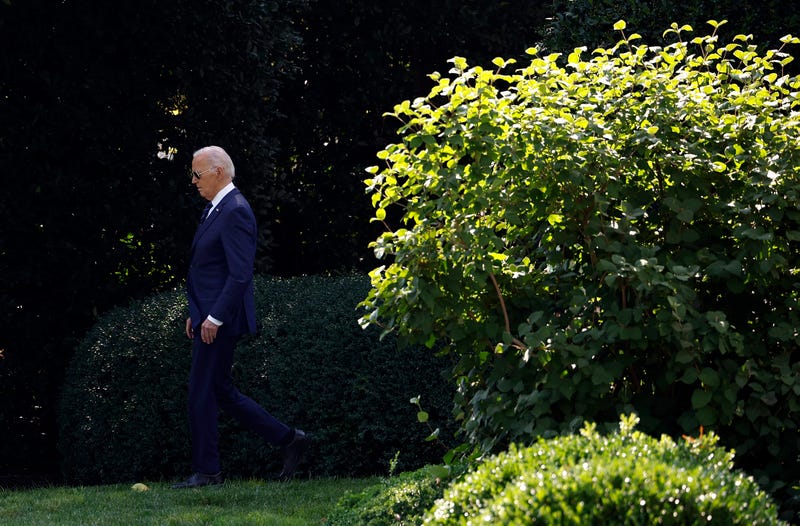 President Joe Biden departs the White House on July 15, 2024, in Washington, DC. Biden is traveling to Las Vegas, Nevada to deliver remarks at the NAACP National Convention and the UnidosUS Annual Conference.