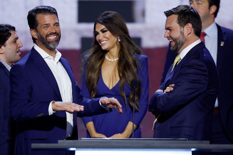From left: Donald Trump Jr., Kimberly Guilfoyle, U.S. Sen. J.D. Vance