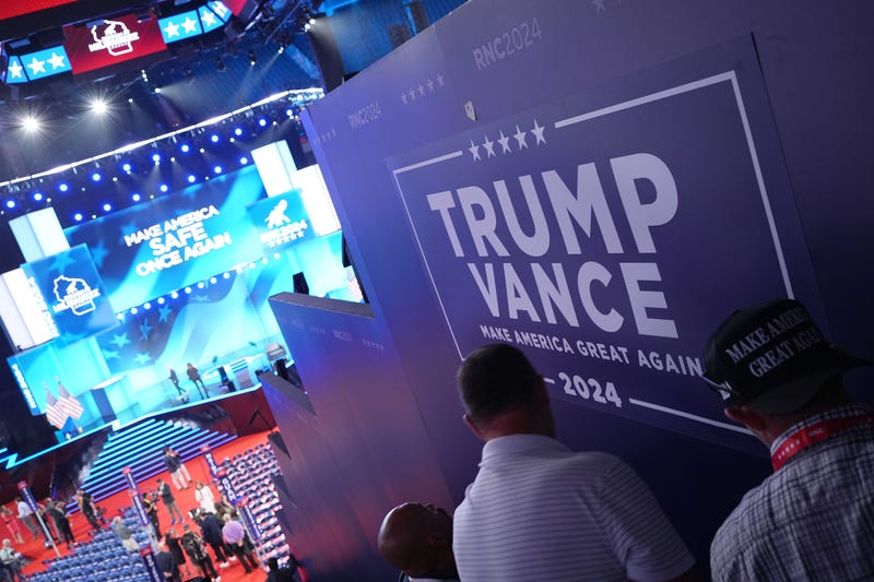 Trump and Vance campaign sign at the RNC