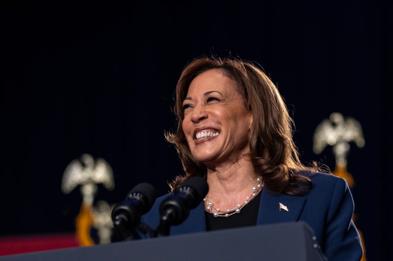 Vice President Kamala Harris speaks at a her first campaign rally in Milwaukee, Wisconsin, on July 23, 2024.