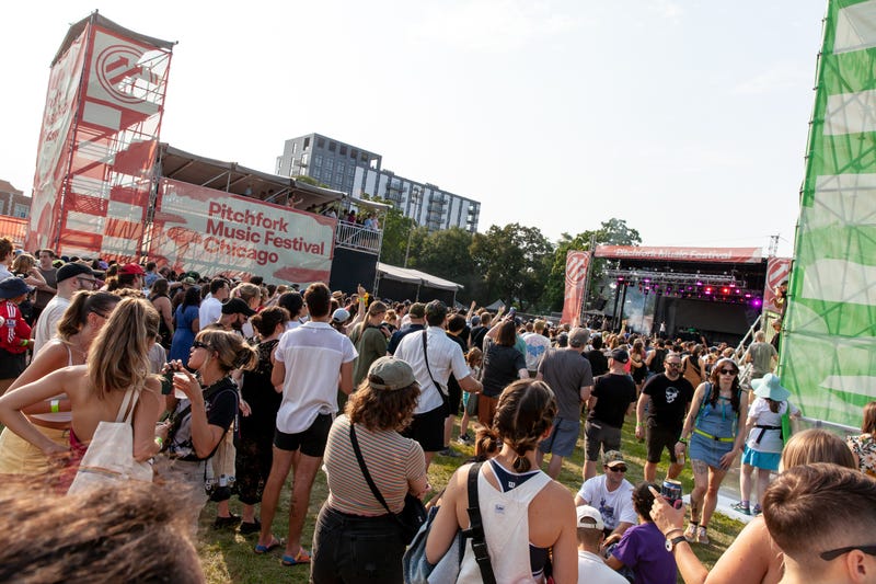 Crowds gather at Pitchfork Music Festival at Union Park on July 20, 2024 in Chicago.