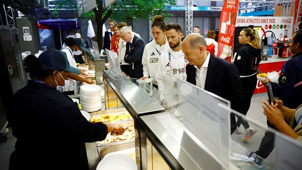 Olympic athletes find worms in their food