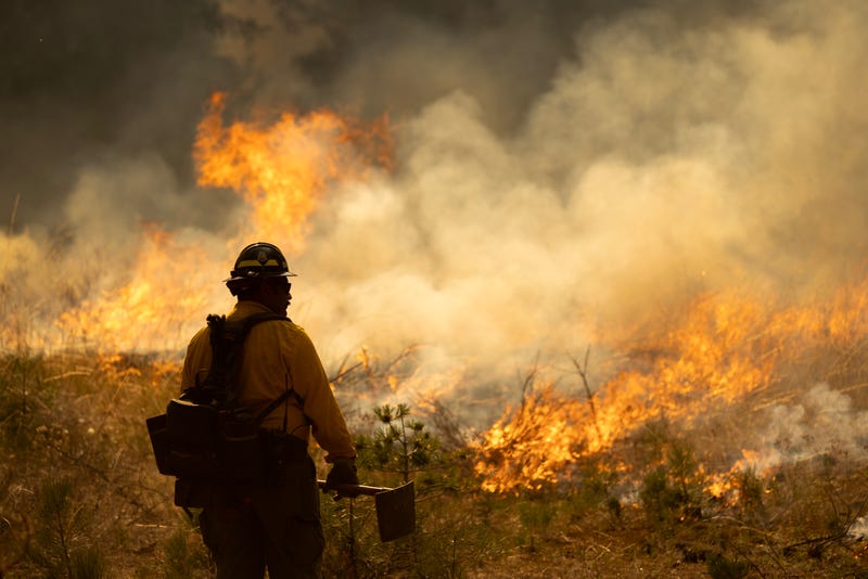 firefighter working a wildfire