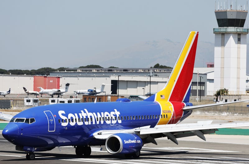A Southwest Airlines plane taxis at Hollywood Burbank Airport on July 25, 2024, in Burbank, California.